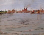 威廉梅里特查斯 - Harbor Scene Brooklyn Docks